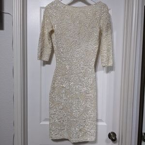 Vintage Chez Royale Cream Sequin Dress